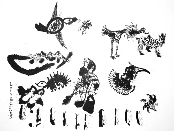 Lithographie "Zoo", April 2001