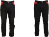 Drei rot-schwarze Jeans